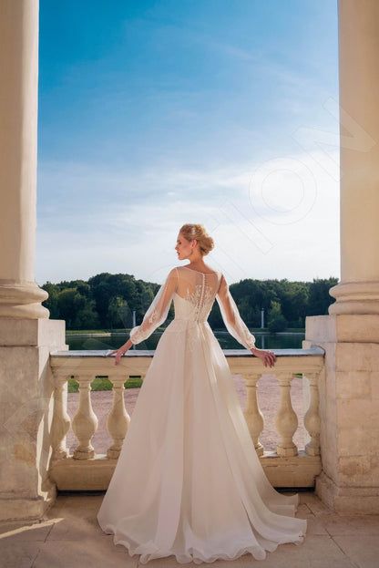 Lania Lace up back Princess/Ball Gown Long sleeve Wedding Dress Back