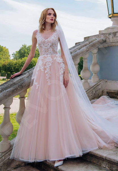 Rosalia Open back A-line Sleeveless Wedding Dress Front