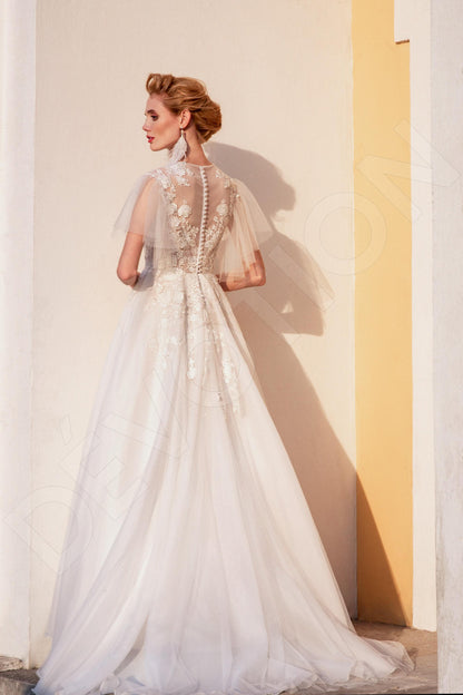 Teonilla Lace up back Princess/Ball Gown Short/ Cap sleeve Wedding Dress 3
