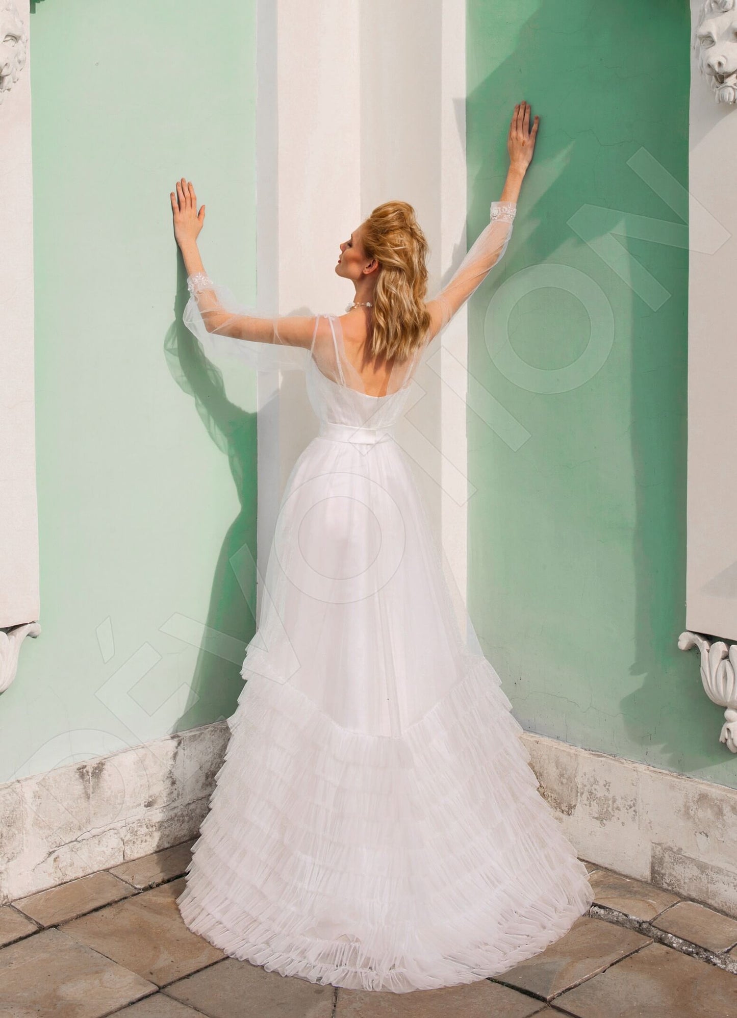 Ricoletta Open back A-line Long sleeve Wedding Dress Back