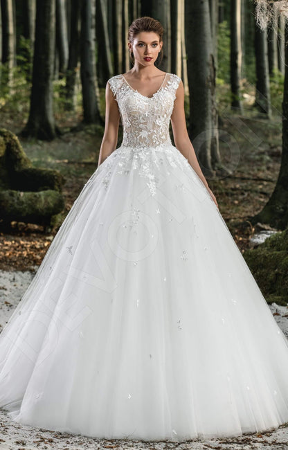 Sabra Open back Princess/Ball Gown Sleeveless Wedding Dress Front