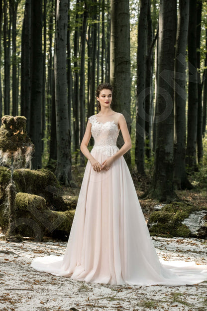 Sybil Illusion back A-line Sleeveless Wedding Dress 3