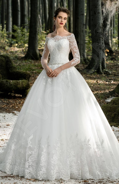 Jezebelle Full back Princess/Ball Gown 3/4 sleeve Wedding Dress Front