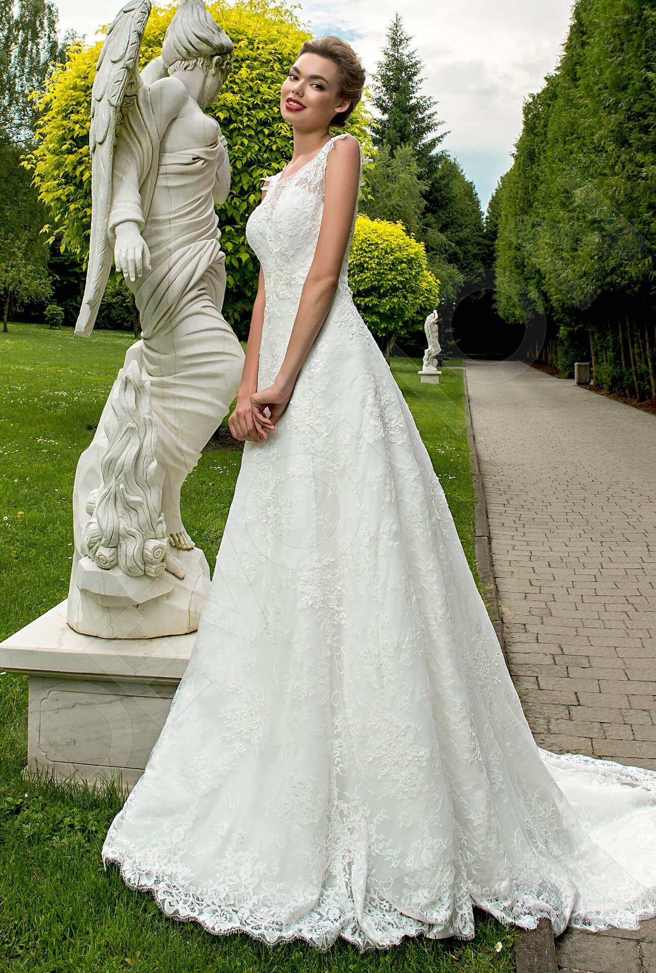 Jalise Open back A-line Sleeveless Wedding Dress Front