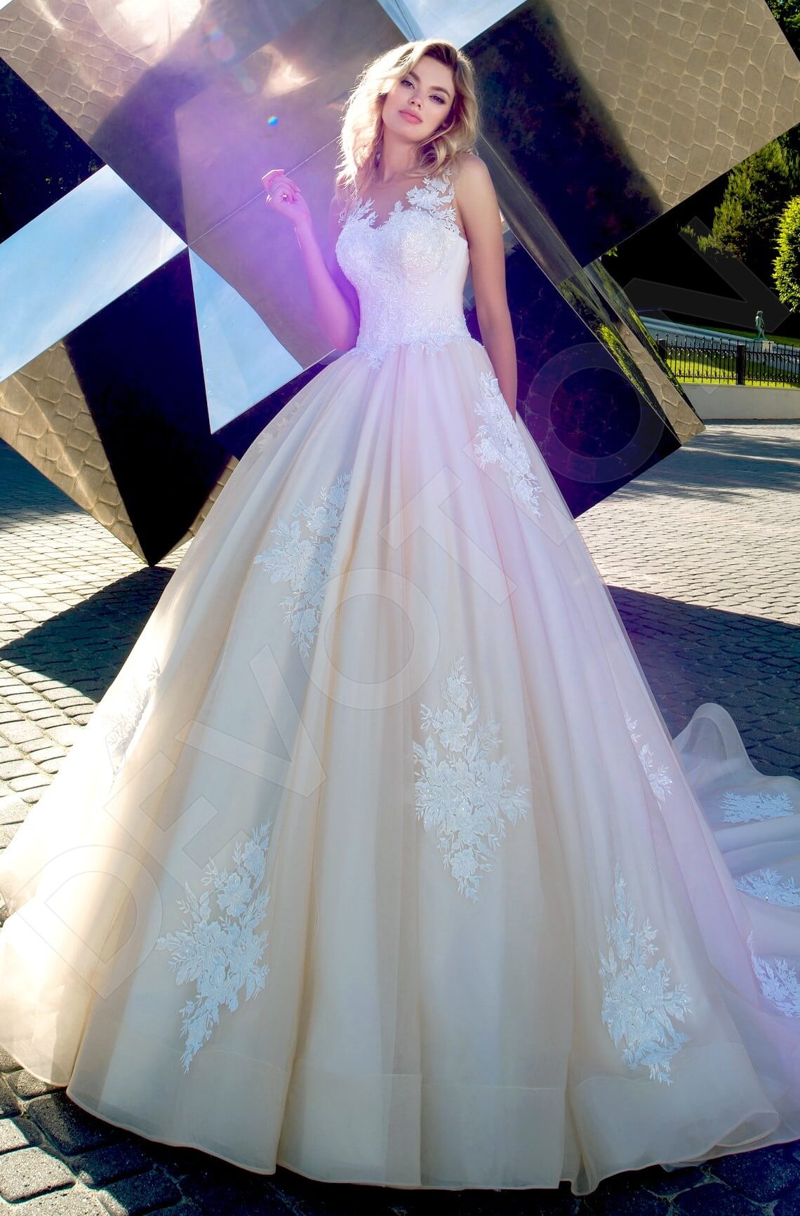 Annelisa Open back Princess/Ball Gown Sleeveless Wedding Dress Front