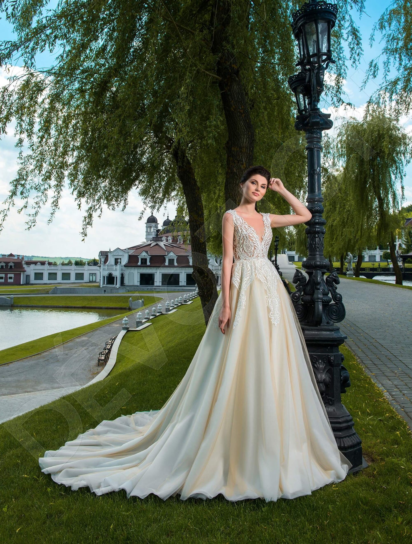 Floriena Open back A-line Sleeveless Wedding Dress 8