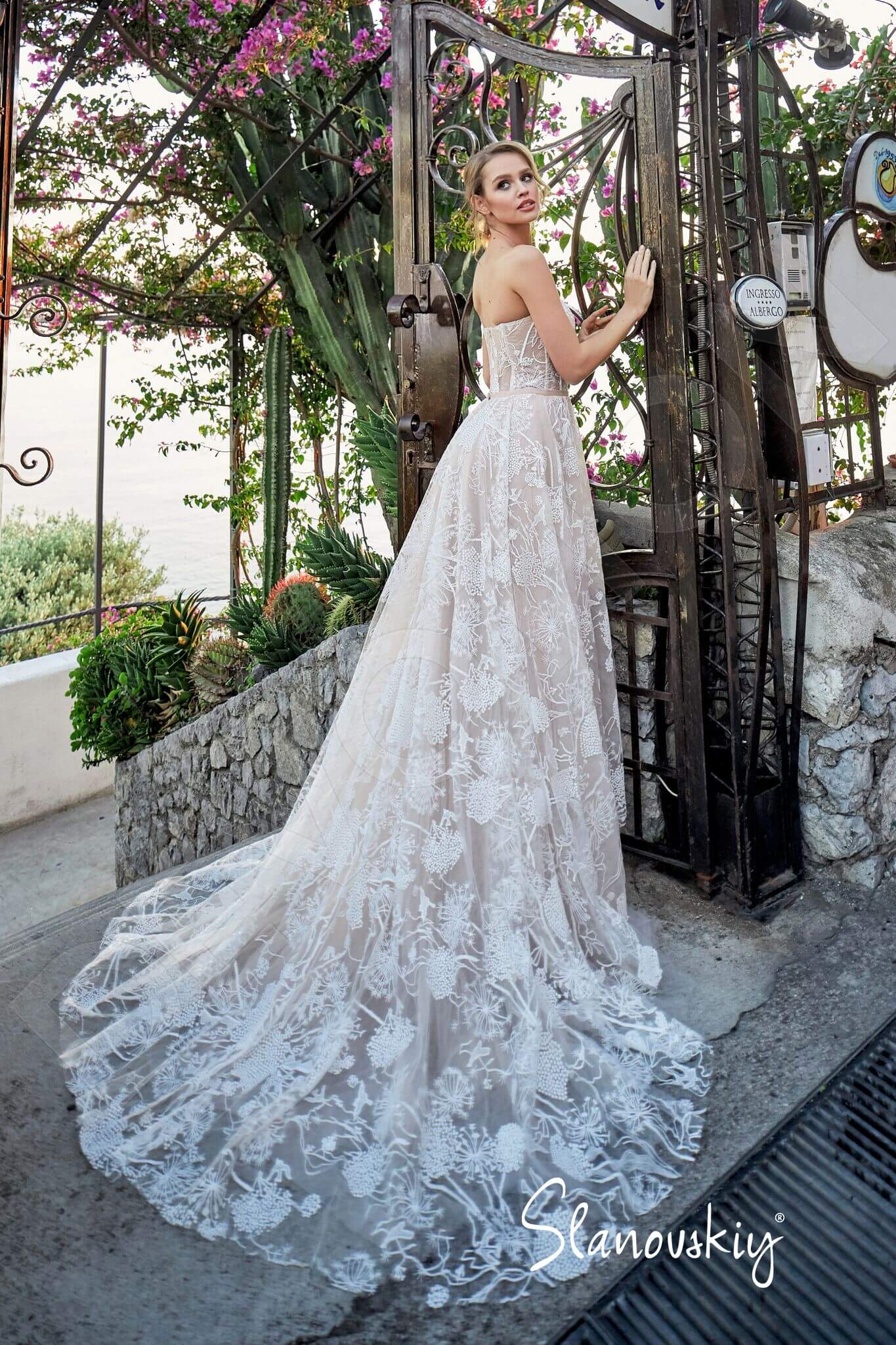 Agneta Open back A-line Strapless Wedding Dress Back