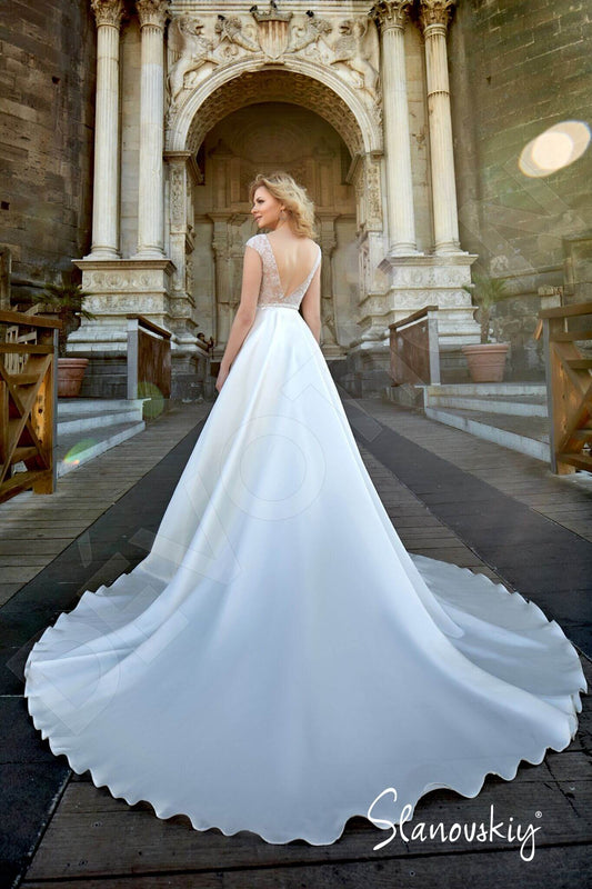 Pamela A-line V-neck Cream Wedding dress