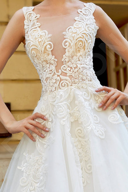 Bellaria Open back A-line Sleeveless Wedding Dress 4