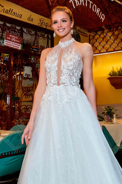 Augustina Open back A-line Sleeveless Wedding Dress Back