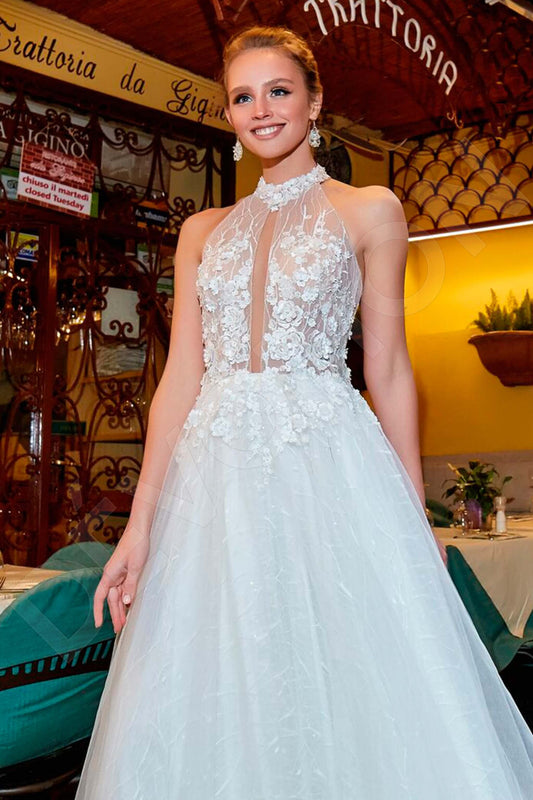 Augustina A-line Halter Ivory Wedding dress