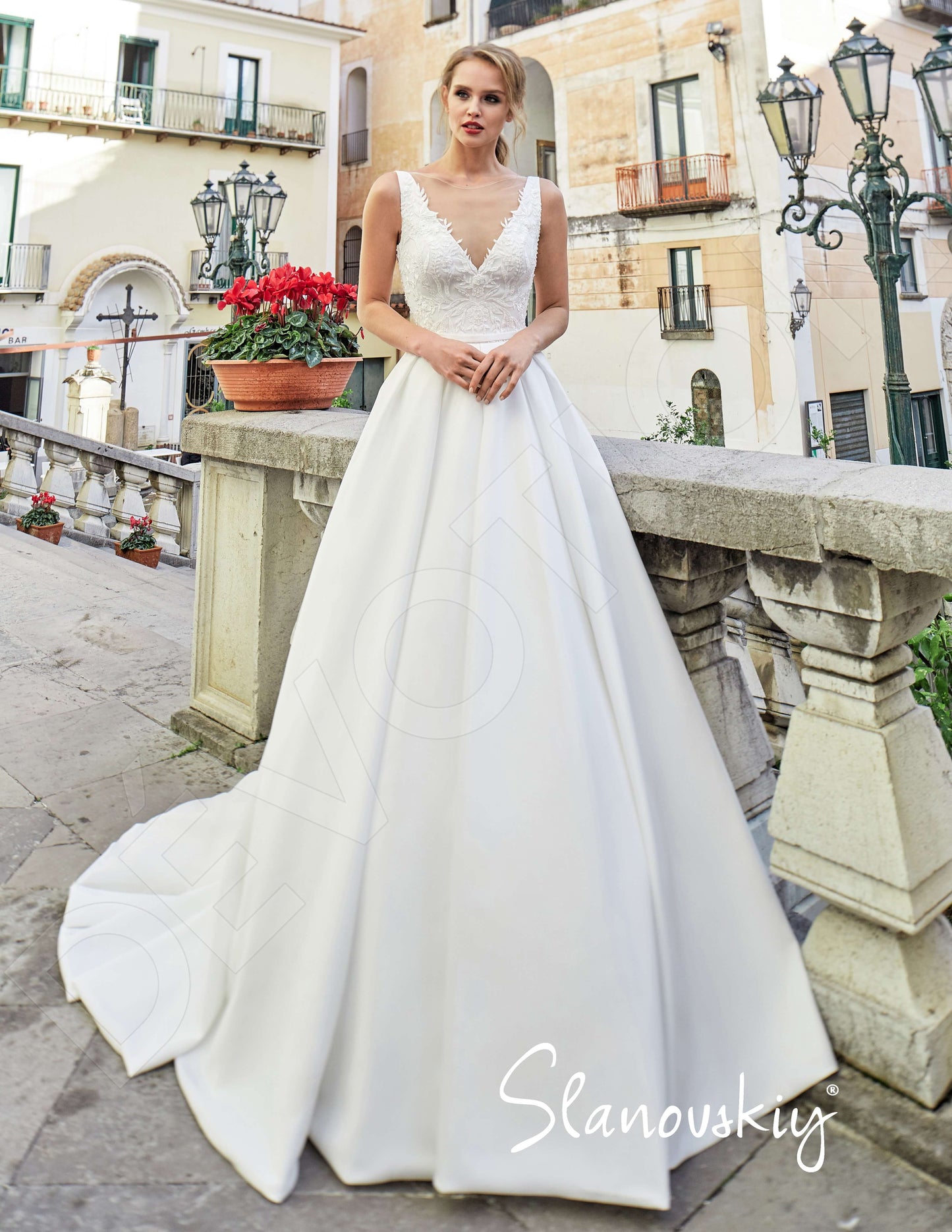 Payson Open back A-line Sleeveless Wedding Dress Front