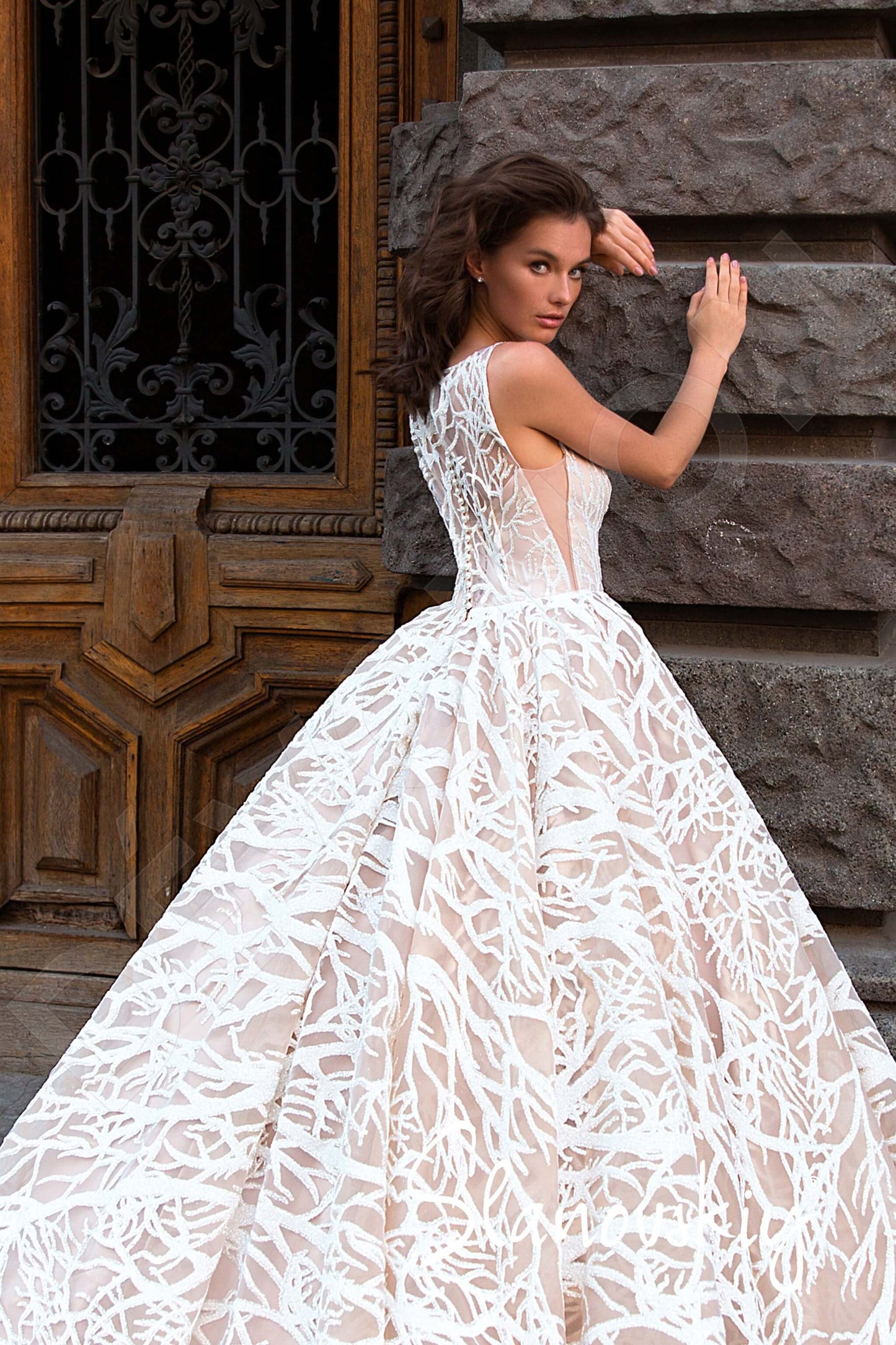 Lucia Full back Princess/Ball Gown Sleeveless Wedding Dress 7