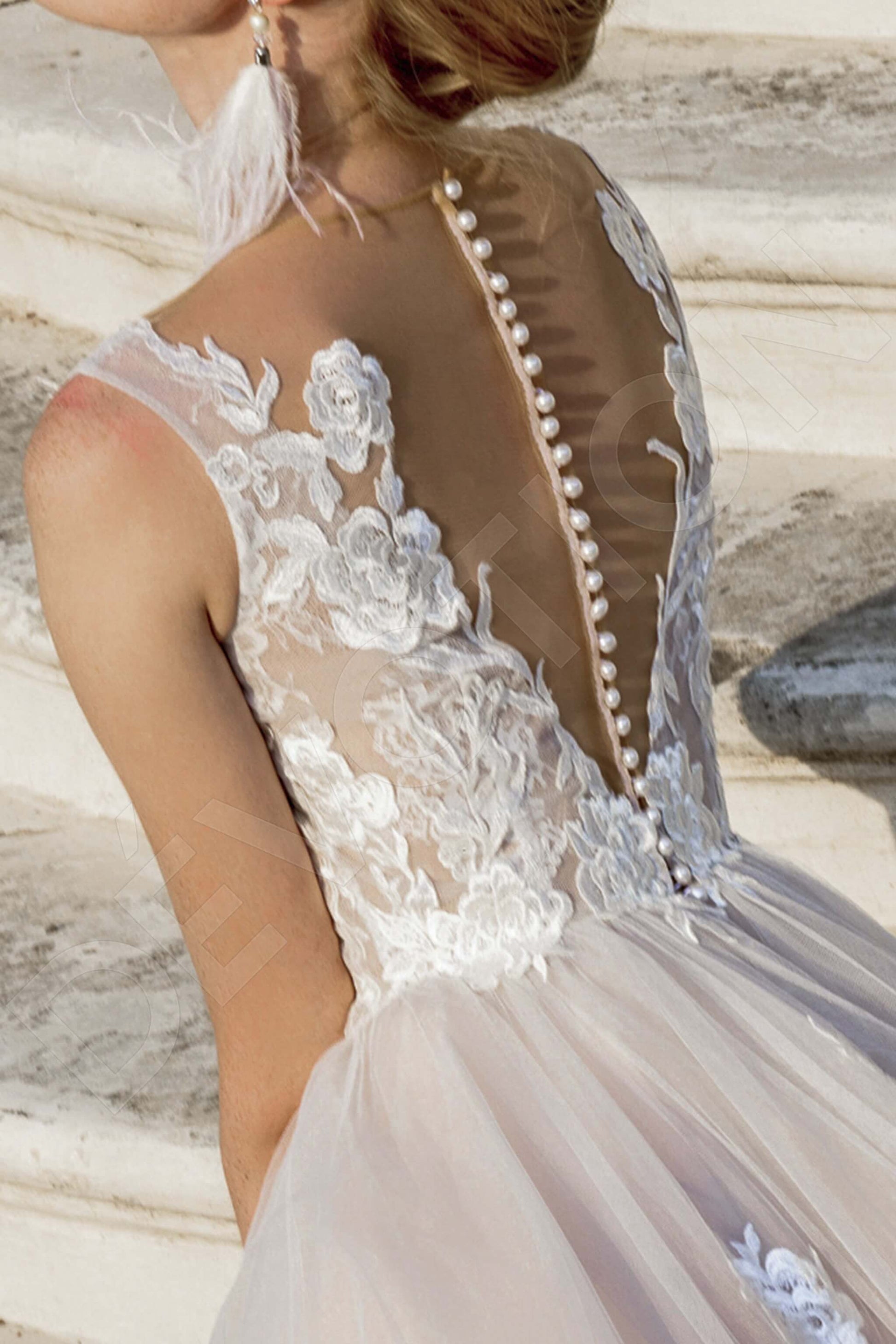 Dafny Princess/Ball Gown Jewel Gray Lightivory Cappuccino Wedding dress
