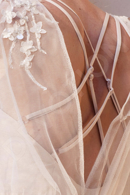 Elanis Criss cross back A-line Sleeveless Wedding Dress 5