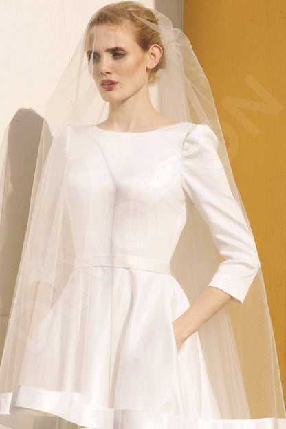 Anetta Open back A-line 3/4 sleeve Wedding Dress 2