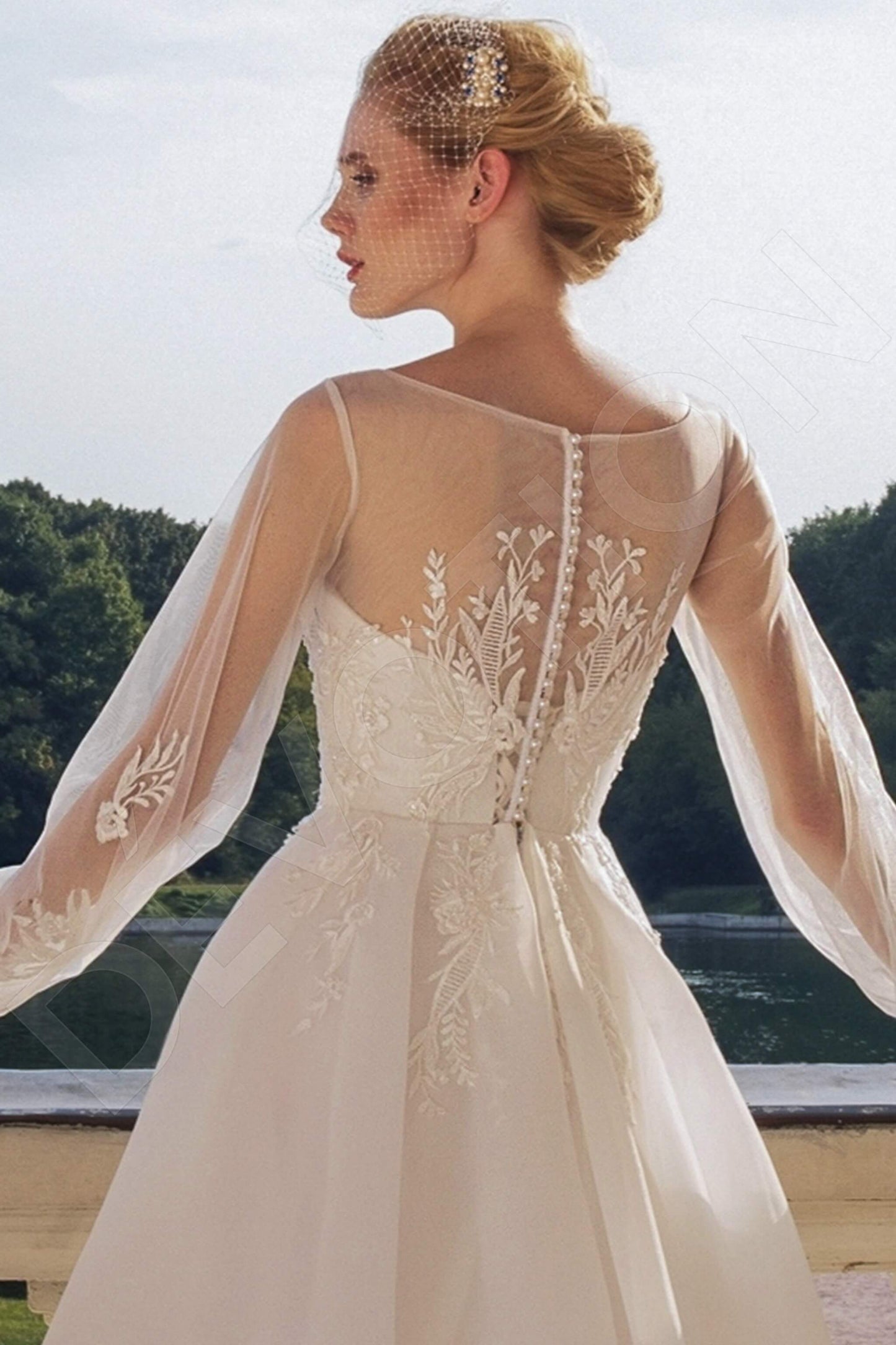 Lania Lace up back Princess/Ball Gown Long sleeve Wedding Dress 5