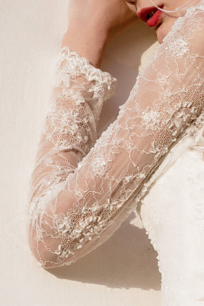 Miltia Open back A-line Long sleeve Wedding Dress 5