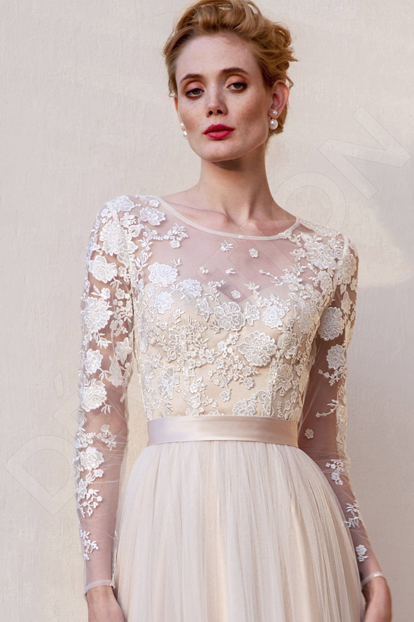 Helani Full back A-line Long sleeve Wedding Dress 3