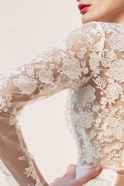Helani Full back A-line Long sleeve Wedding Dress 4