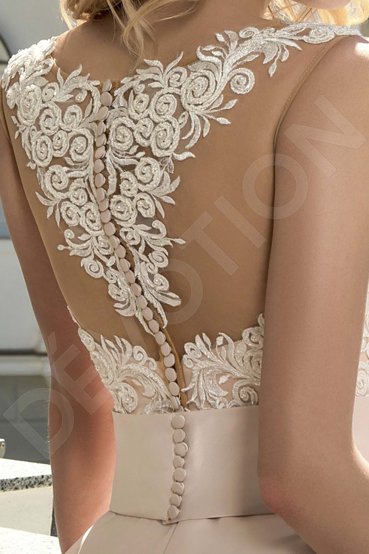 Gina Illusion back A-line Sleeveless Wedding Dress 7