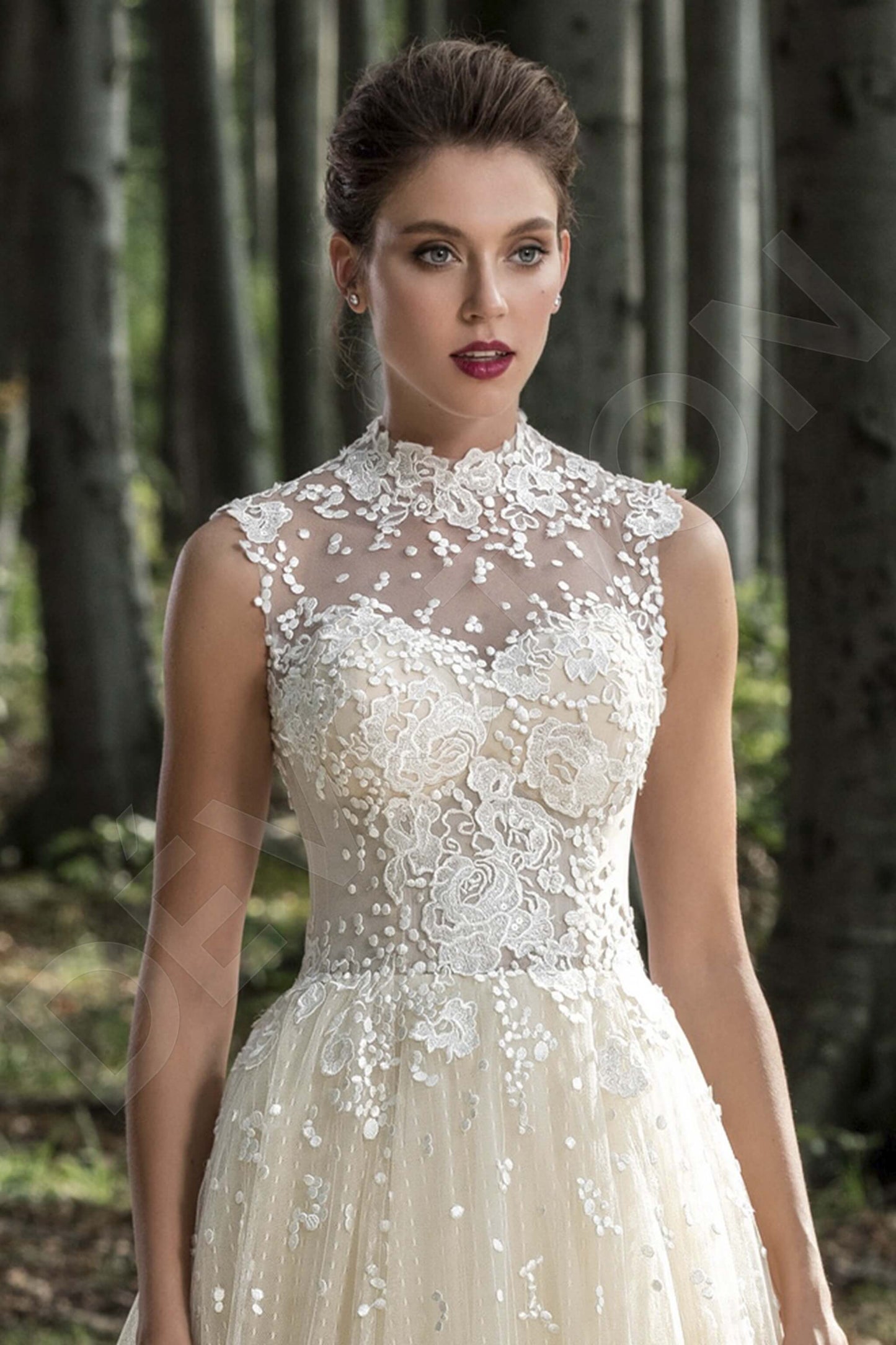 Olympia Illusion back A-line Sleeveless Wedding Dress 2