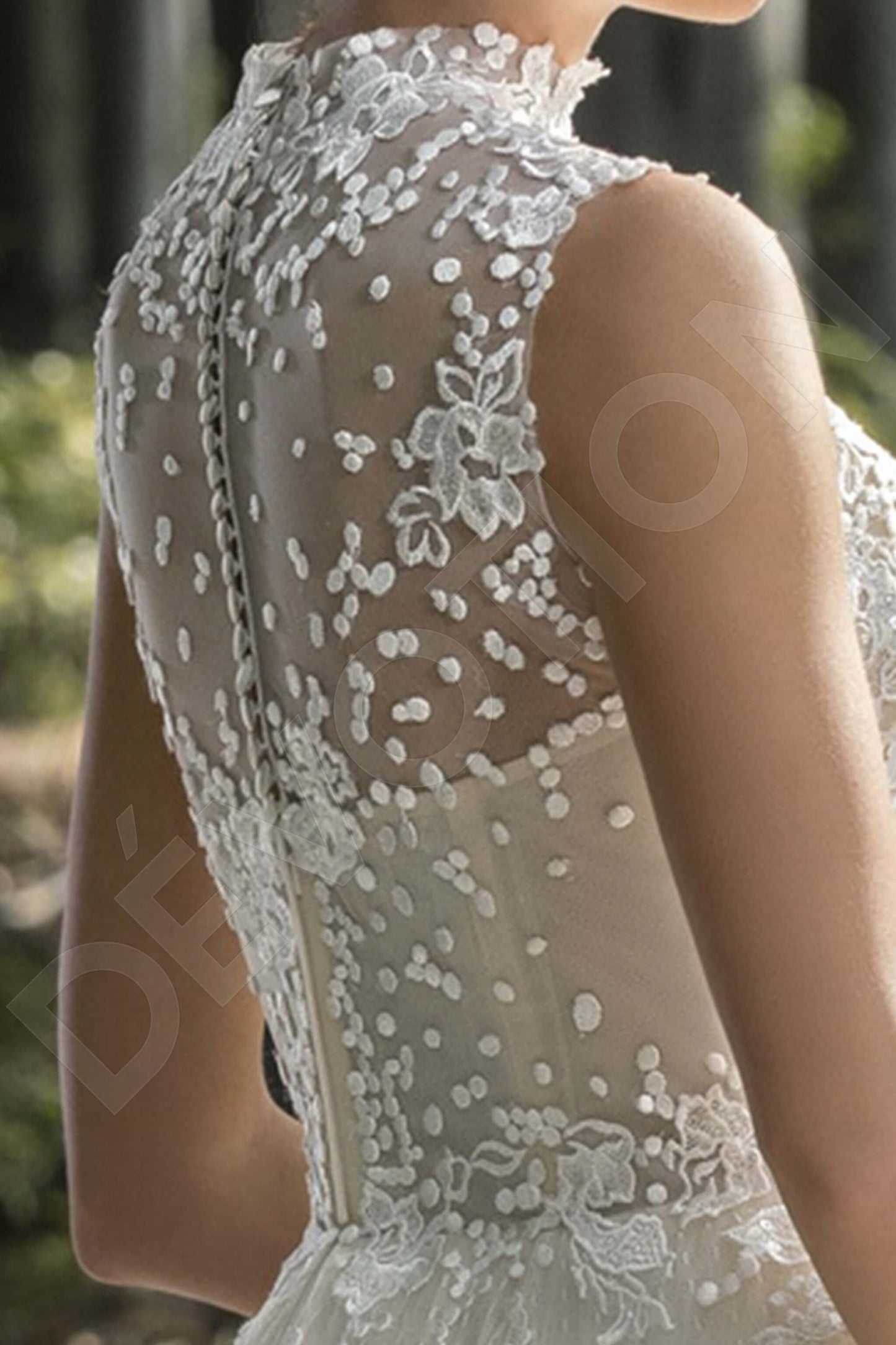 Olympia Illusion back A-line Sleeveless Wedding Dress 5
