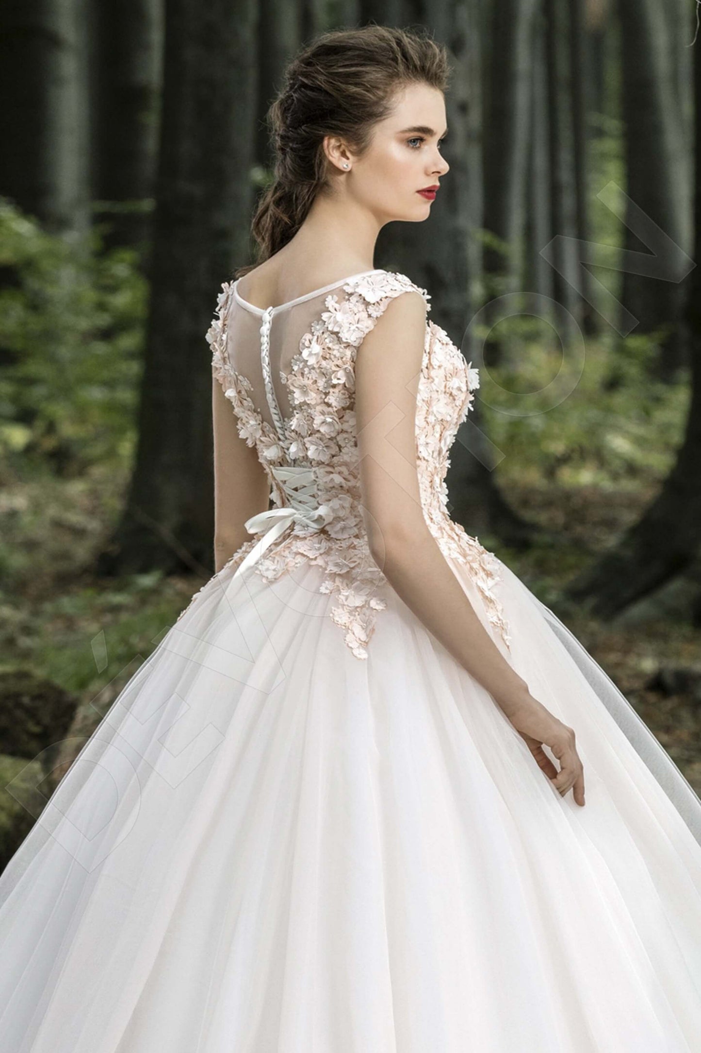 Ambrosia Illusion back Princess/Ball Gown Sleeveless Wedding Dress 3