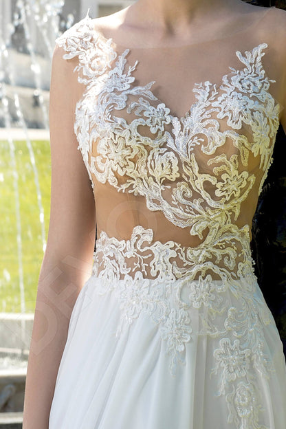 Bellinda Illusion back A-line Sleeveless Wedding Dress 6