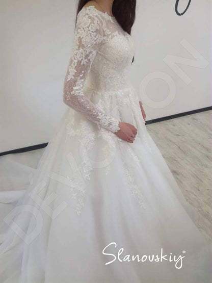 Cecilly Lace up back Princess/Ball Gown Long sleeve Wedding Dress 10