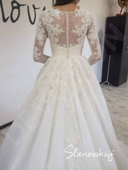 Cecilly Lace up back Princess/Ball Gown Long sleeve Wedding Dress 12