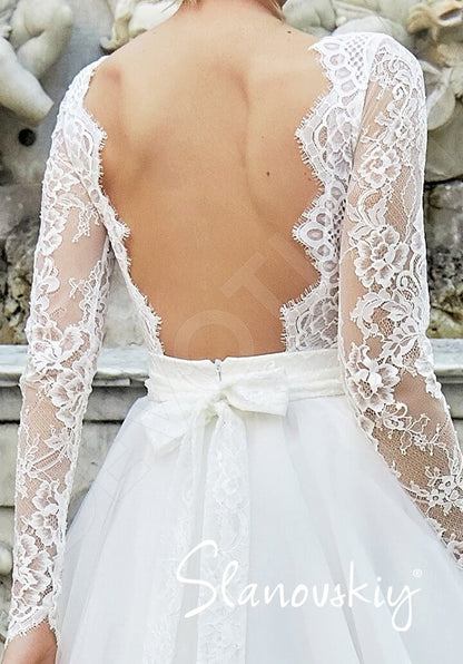 Venla Open back A-line Long sleeve Wedding Dress 6