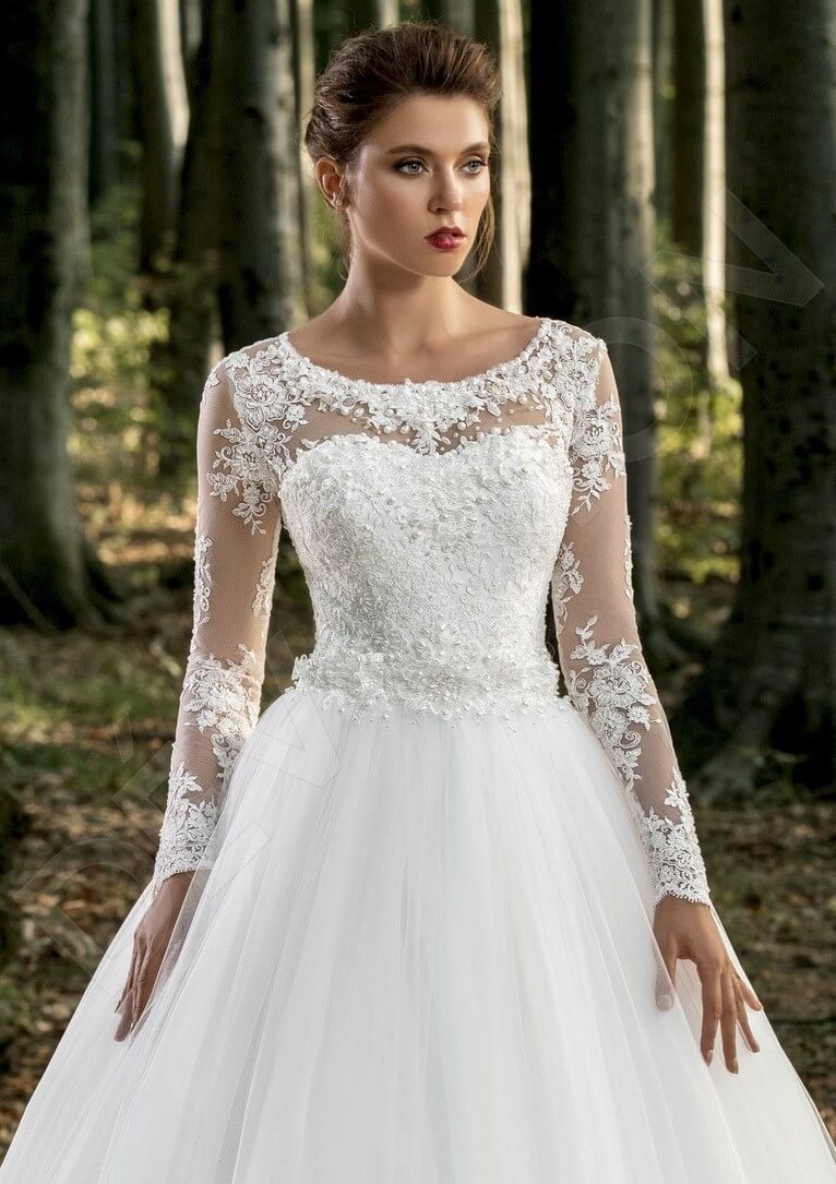 Octavia Open back Princess/Ball Gown Long sleeve Wedding Dress 4