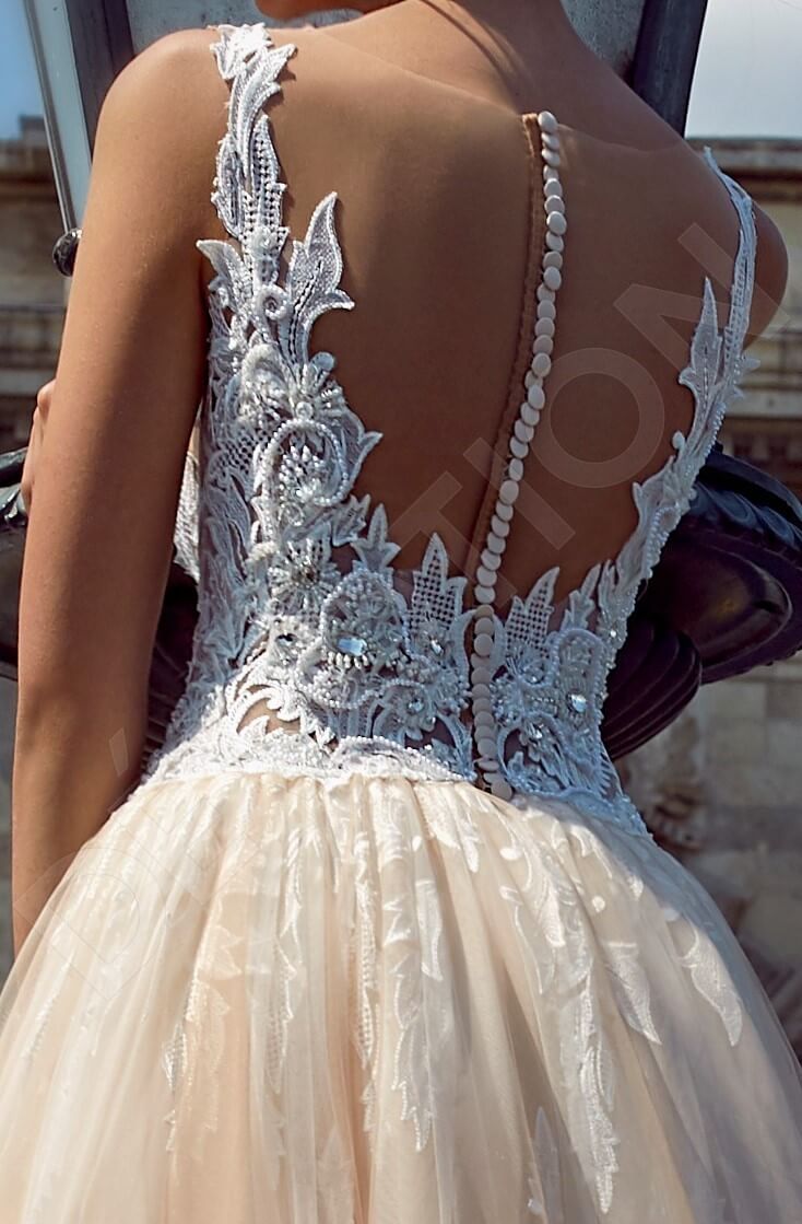 Lavenna Illusion back A-line Sleeveless Wedding Dress 5