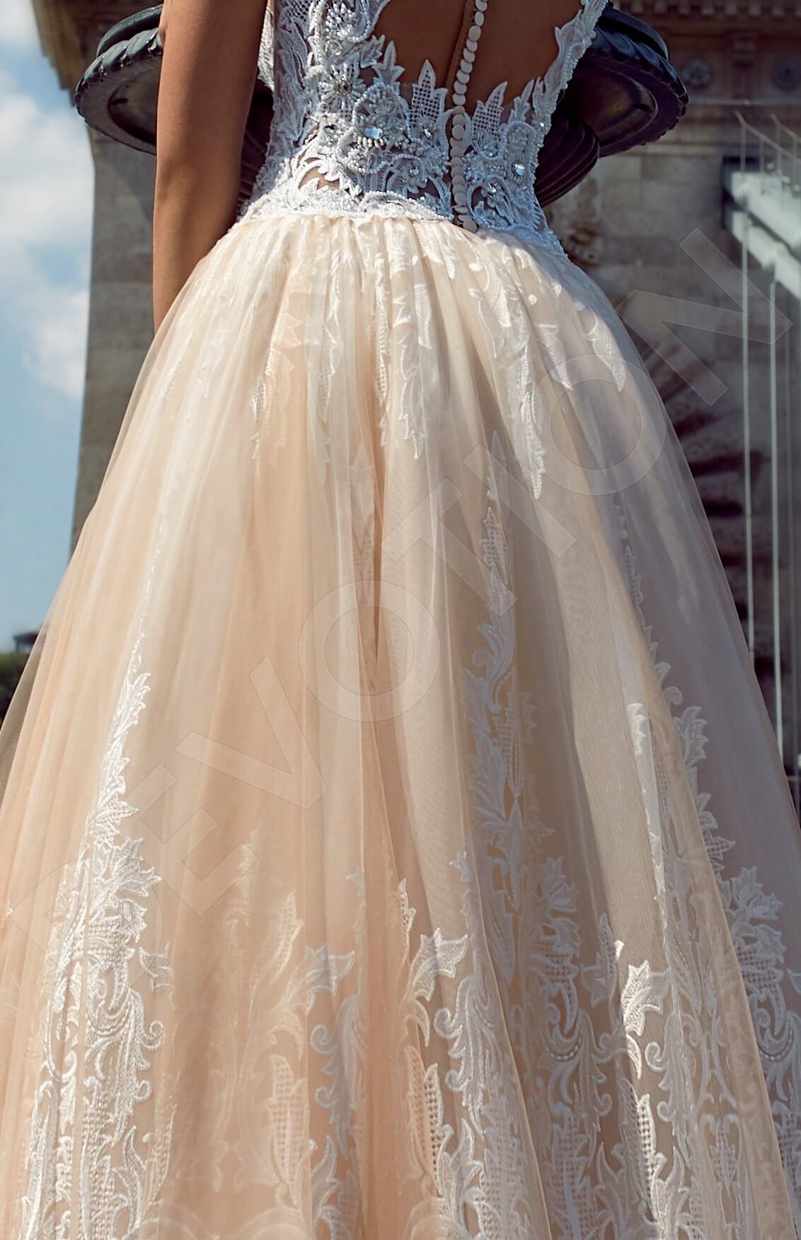 Lavenna Illusion back A-line Sleeveless Wedding Dress 7