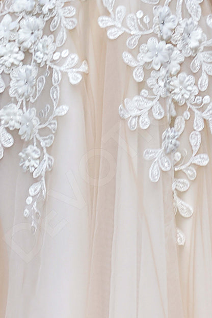Farona Illusion back A-line Sleeveless Wedding Dress 6