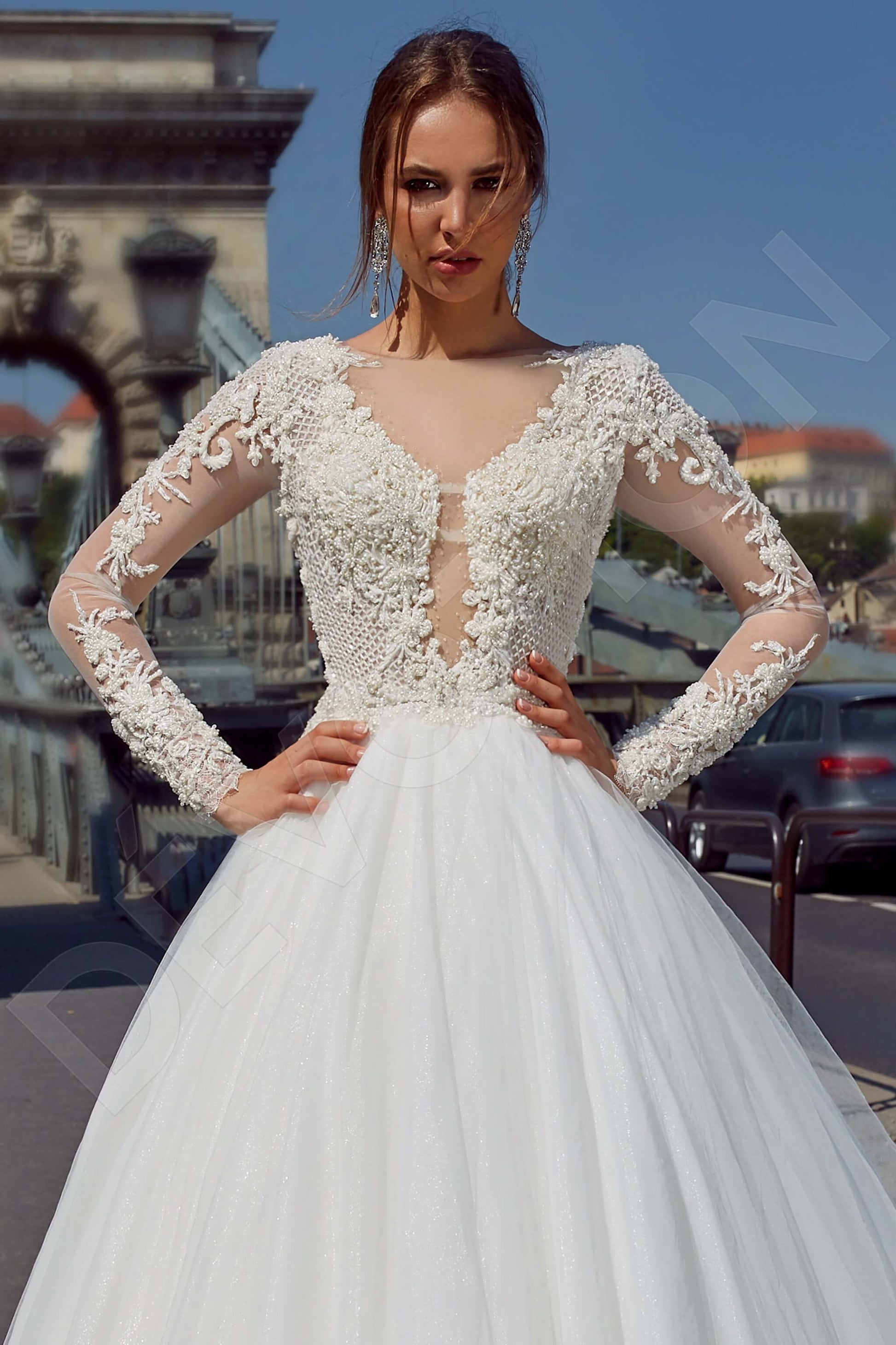 Milona Princess/Ball Gown Boat/Bateau White Wedding dress