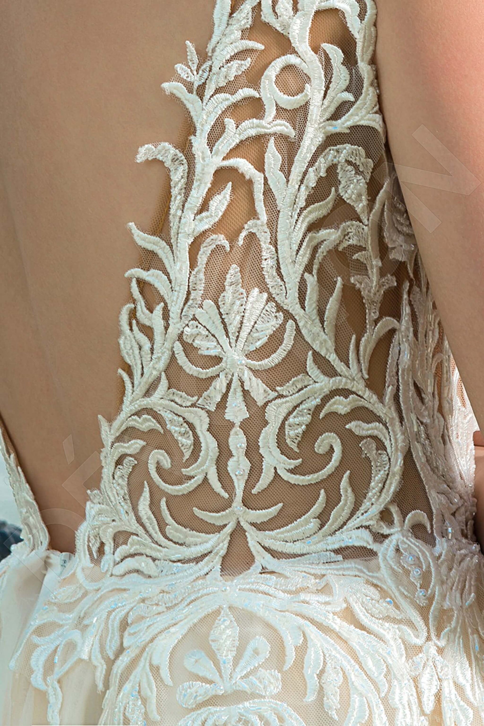 Floriena A-line Illusion Milk Cappuccino Wedding dress