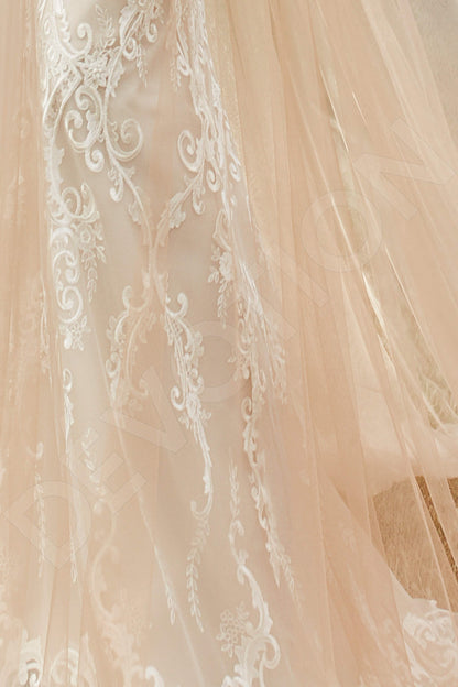 Floana Open back A-line Short/ Cap sleeve Wedding Dress 7