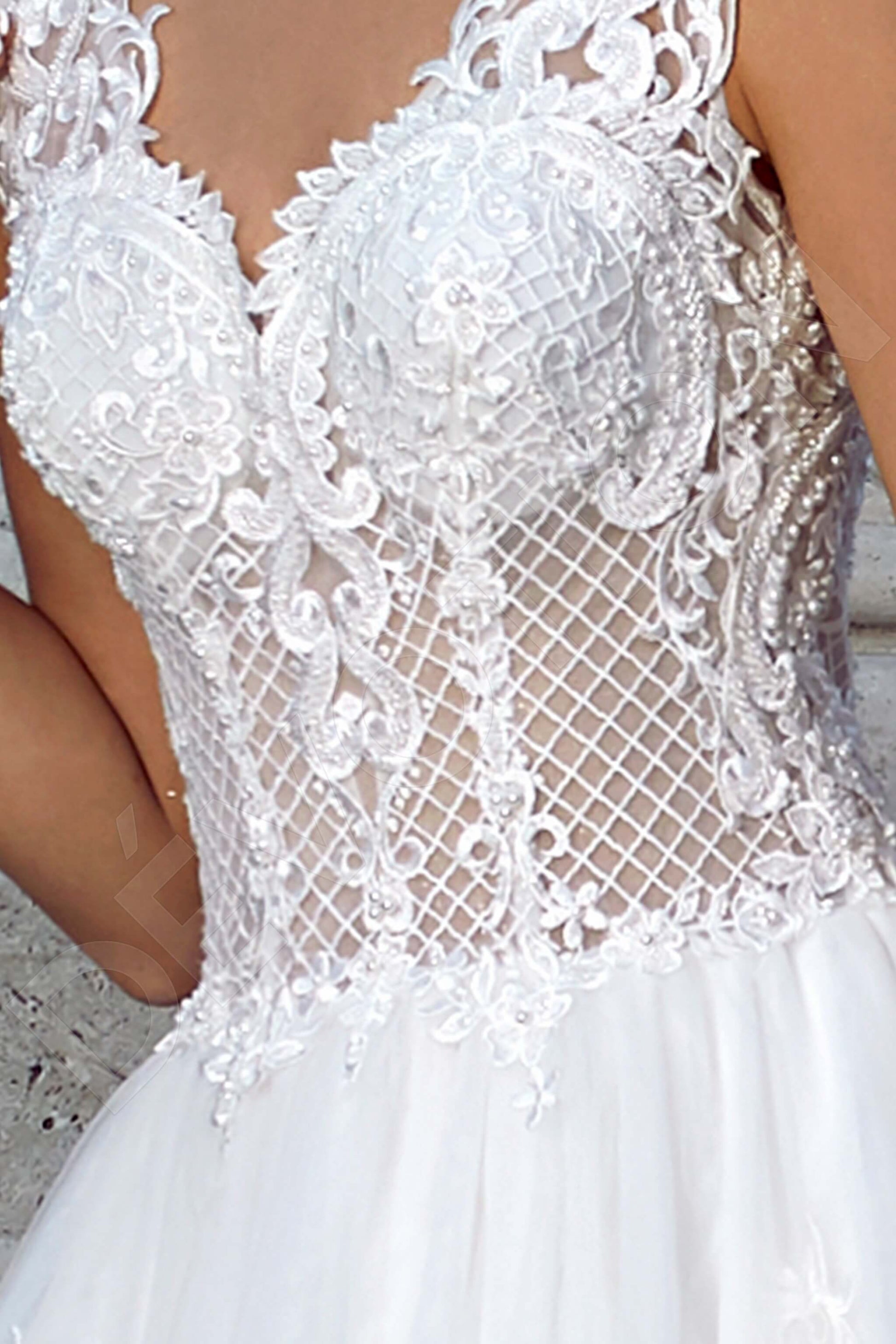 Maurinia A-line V-neck White Wedding dress