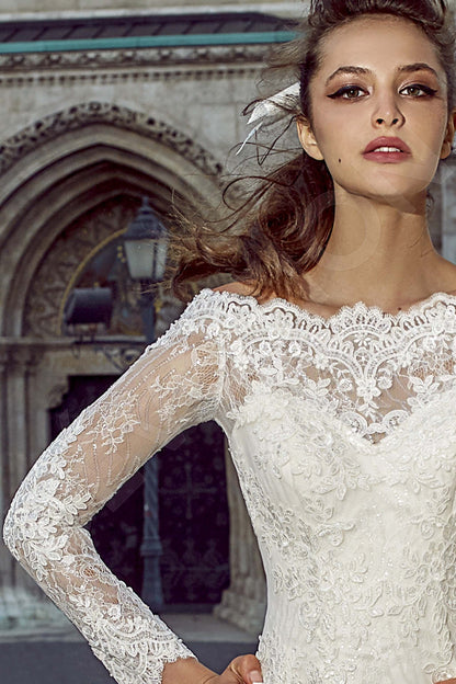 Nilis Full back A-line Long sleeve Wedding Dress 6