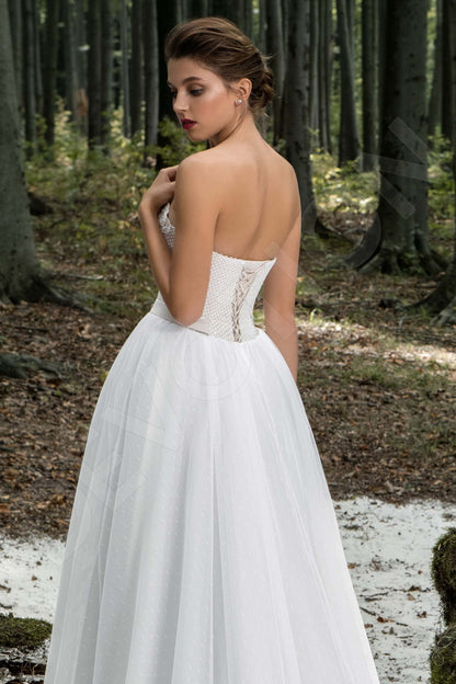 Odilla Open back A-line Strapless Wedding Dress 3