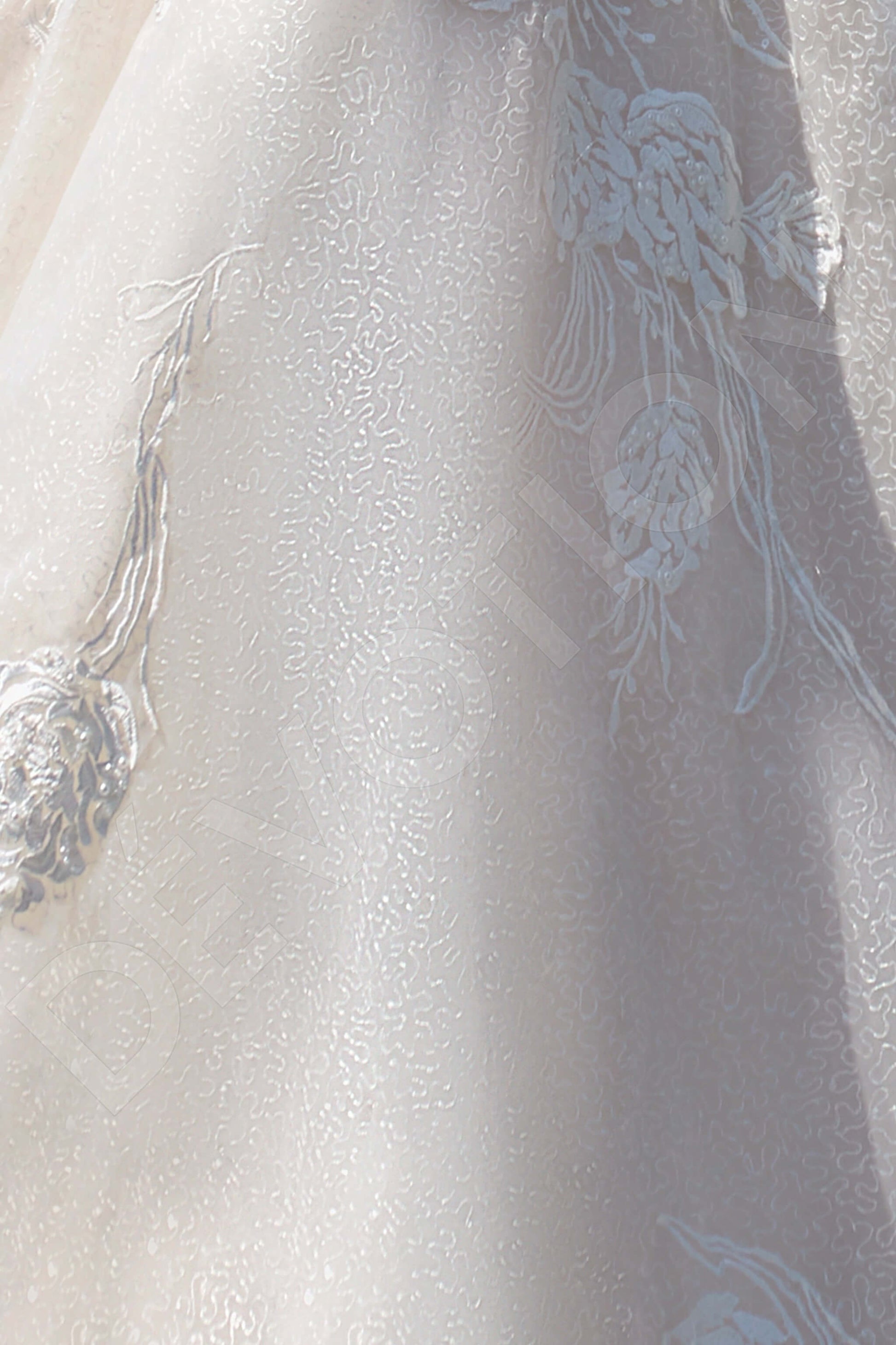 Naretta A-line Illusion Powder Milk Wedding dress