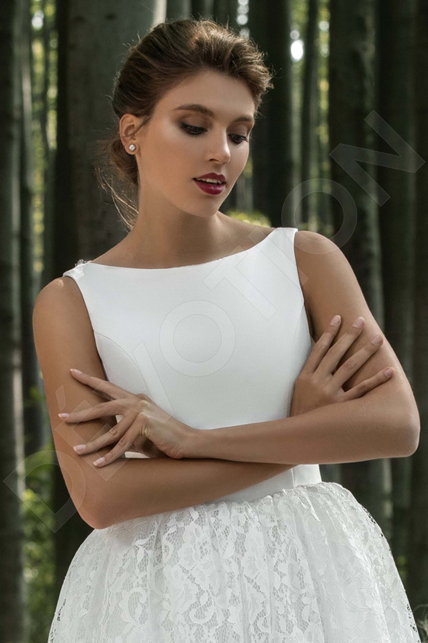 Jerusha Illusion back A-line Sleeveless Wedding Dress 2