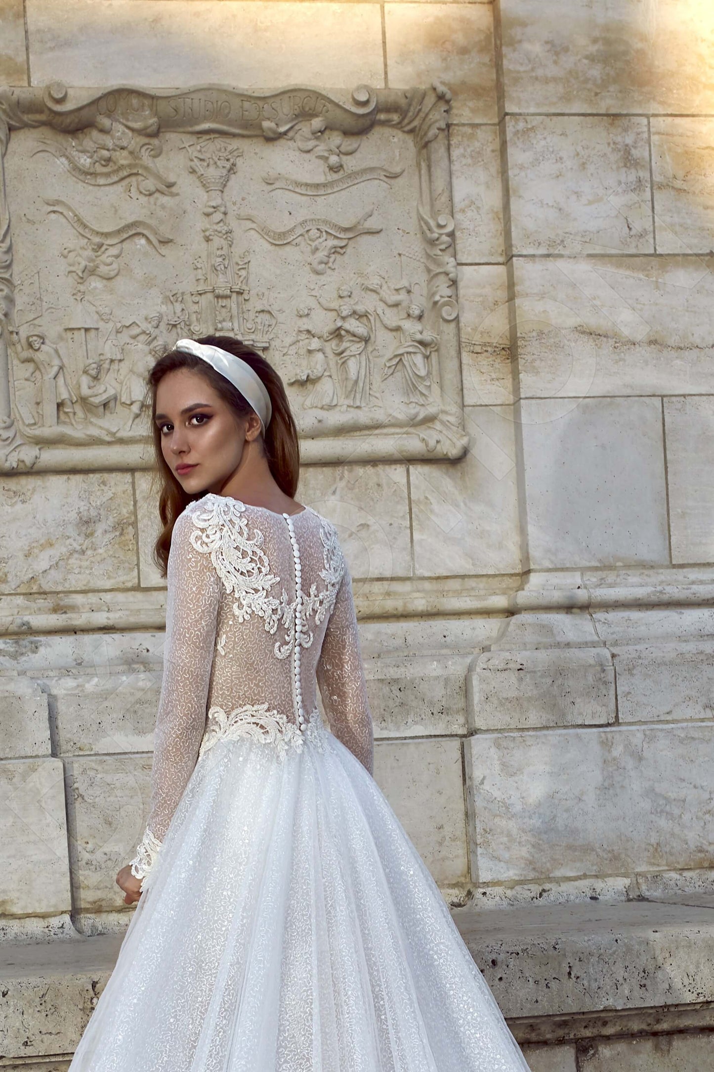 Eugenie Full back A-line Long sleeve Wedding Dress 6