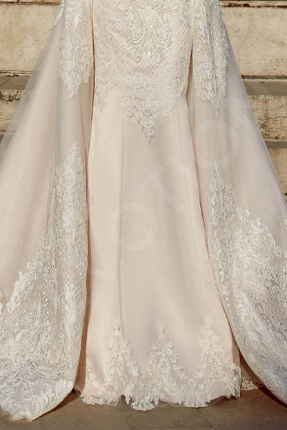 Luminara Illusion back A-line Short/ Cap sleeve Wedding Dress 5