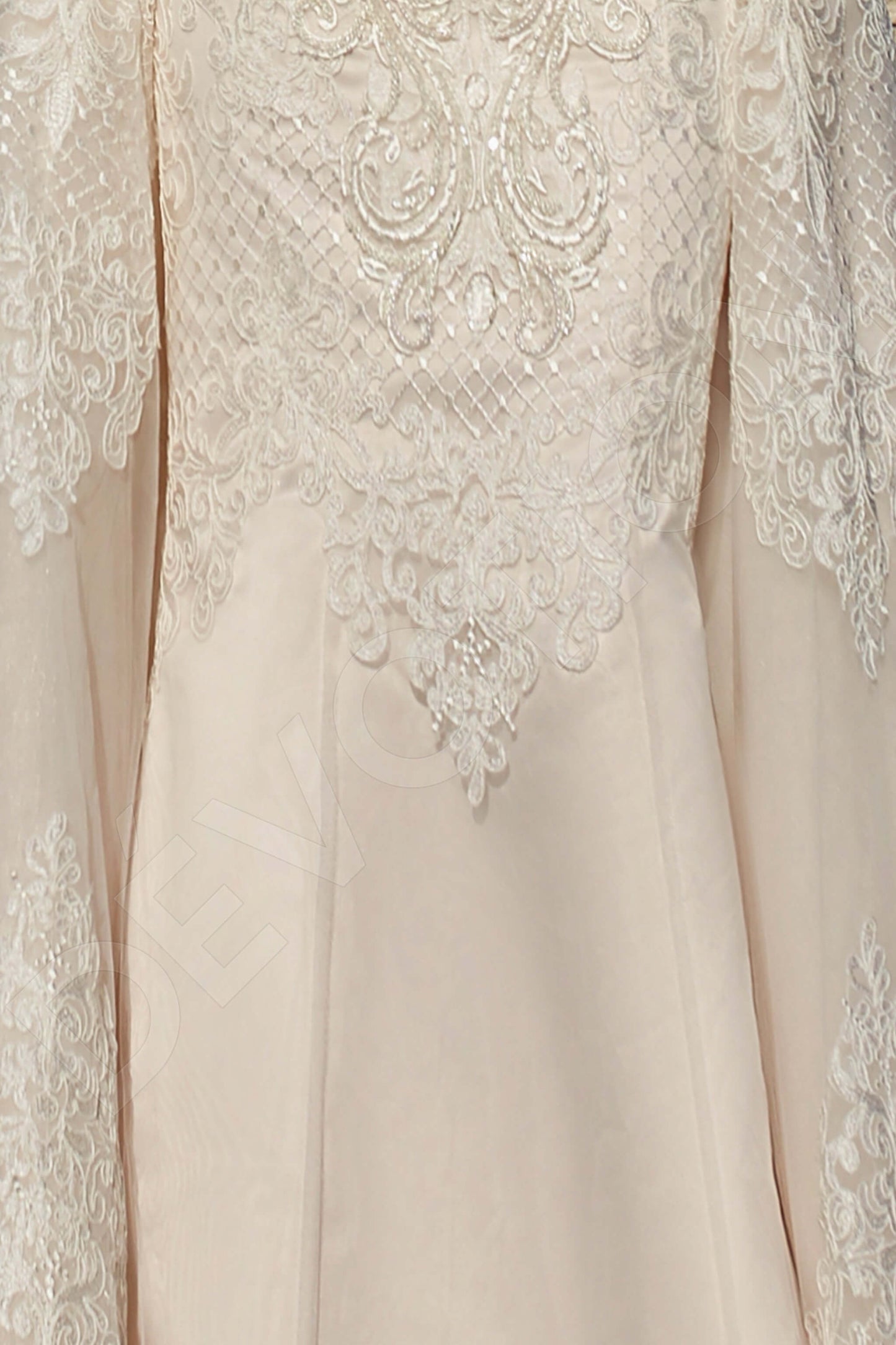 Luminara Illusion back A-line Short/ Cap sleeve Wedding Dress 7