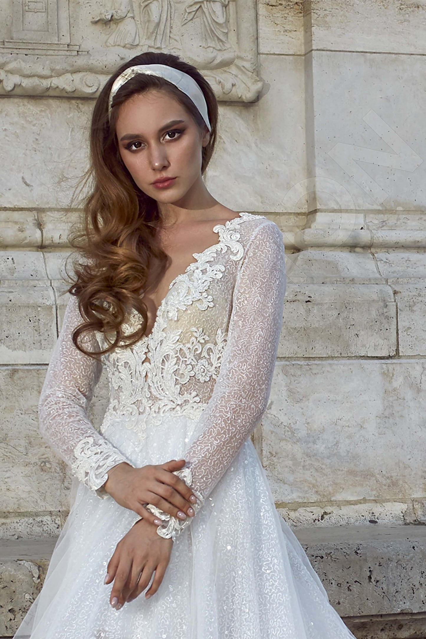 Eugenie Full back A-line Long sleeve Wedding Dress 2