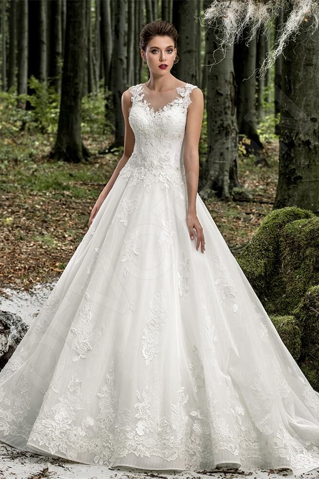Philippa Full back A-line Sleeveless Wedding Dress Front