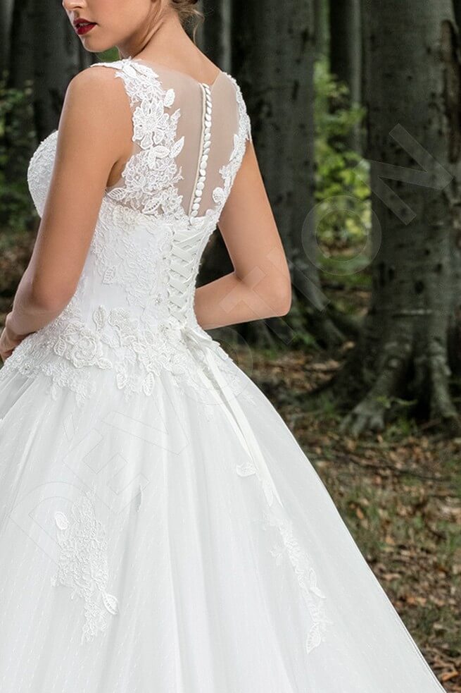 Philippa Full back A-line Sleeveless Wedding Dress 5